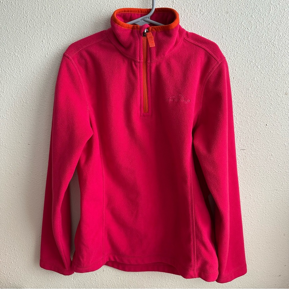 Eddie Bauer Kids Hot Pink and Orange 1/4 Zip Fleece Pullover Size 8